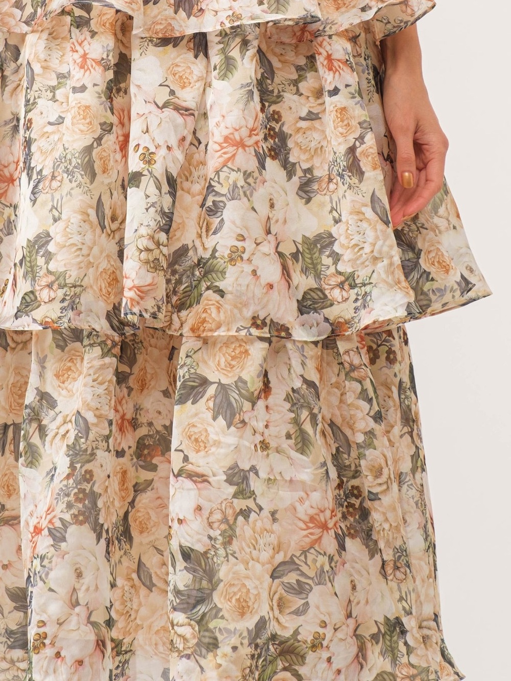 Sophie Forever & Always Organza Midi Dress Med Floral Smocked Tiered Cottagecore - Picture 9 of 14